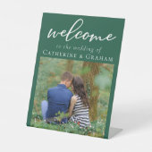 Emerald Green Verlobung Foto Wedding Willkommen Sockelschild (Vorderseite)