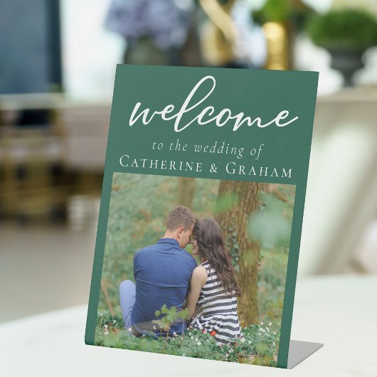 Emerald Green Verlobung Foto Wedding Willkommen Sockelschild