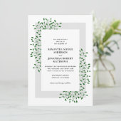 Emerald Green Vines Elegante Hochzeit Einladung (Stehend Vorderseite)