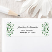 Emerald Green Vines Elegante Script-Rücksendeadres (Insitu)