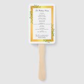 Emerald Green Vines Gold Elegantes Hochzeitsprogra Fächer (Rückseite)