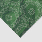 Emerald Green Vintag Antique Verziertes Muster Seidenpapier (Ausschnitt)