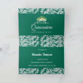 Emerald Green Vintag Boho Quinceañera Spanisch Einladung (Innenseite)
