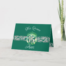 Emerald Green Vintag Boho Quinceañera Spanisch Einladung