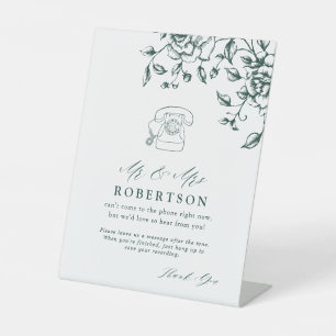 Emerald Green Vintag Botanic Audio Guestbook Sockelschild