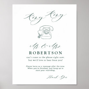 Emerald Green Vintag Botanic in Audio Guestbook Poster