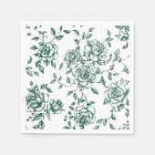 Emerald Green Vintag Botanical Floral Wedding Serviette (Vorderseite)