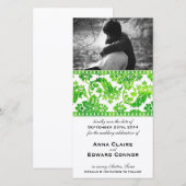 Emerald Green Vintag Damask Lace Save the Date (Vorne/Hinten)