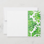 Emerald Green Vintag Damask Lace Save the Date (Rückseite)