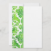 Emerald Green Vintag Damask Lace Wedding Einladung (Rückseite)