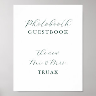 Emerald Green Vintag Fotobooth Guestbook Poster