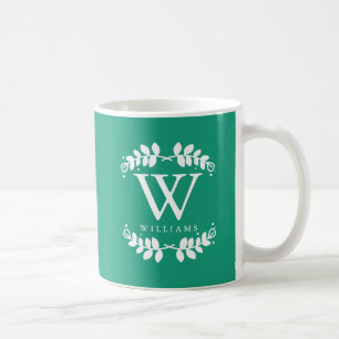 Emerald Green Vintag Monogram Kaffeetasse