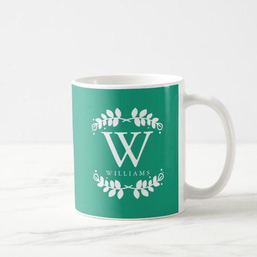 Emerald Green Vintag Monogram Kaffeetasse (Rechts)
