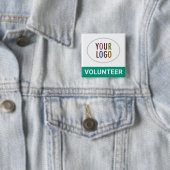 Emerald Green Volunteer Abzeichen mit Logo Square Button (Beispiel)