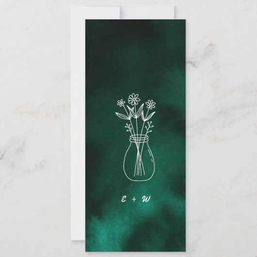 Emerald Green vorbehaltene Hochzeit Einladung (Rückseite)