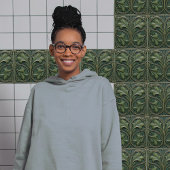 Emerald Green Wall Deco Art Nouveau Ceram Fliese