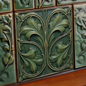 Emerald Green Wall Deco Art Nouveau Ceram Fliese