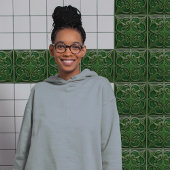 Emerald Green Wall Deco Art Nouveau Ceram Fliese