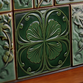 Emerald Green Wall Deco Art Nouveau Ceram Fliese