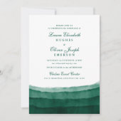 Emerald Green Watercolor Einladungen zur Hochzeit (Vorderseite)