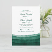 Emerald Green Watercolor Einladungen zur Hochzeit (Stehend Vorderseite)