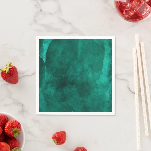 Emerald Green Watercolor Elegante Moderne Hochzeit Serviette (Beispiel)
