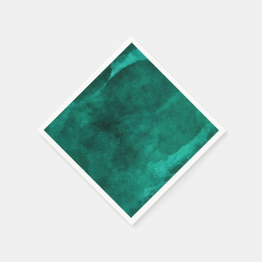Emerald Green Watercolor Elegante Moderne Hochzeit Serviette (Ecke)