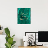 Emerald Green Watercolor Gold Liebe ist Sweet Leck Poster (Heimbüro)