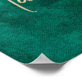 Emerald Green Watercolor Gold Liebe ist Sweet Leck Poster (Ecke)