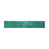 Emerald Green Watercolor & Gold Wedding Monogram Einladungsbanderole (Flach)