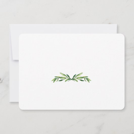 Emerald Green Watercolor Kreath SAVE THE DATE (Rückseite)