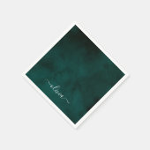 Emerald Green Watercolor Monogram Serviette (Ecke)