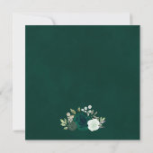 Emerald Green Watercolor Rose Elegante Hochzeit Einladung (Rückseite)