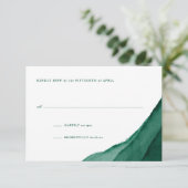 Emerald Green Watercolor Wedding RSVP Karte (Stehend Vorderseite)