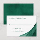 Emerald Green Watercolor Wedding RSVP Karte (Vorne/Hinten)