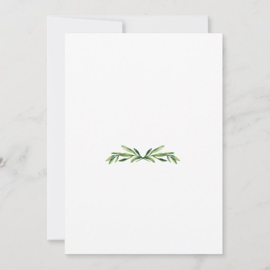 Emerald Green Watercolor Wreath-Partner Einladung (Rückseite)