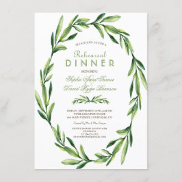 Emerald Green Watercolor Wreath Probe Dinner Einladung