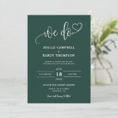 Emerald Green We Do Boho Wedding QR Code Foto Einladung (Stehend Vorderseite)