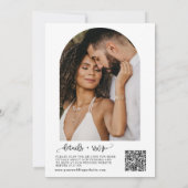 Emerald Green We Do Boho Wedding QR Code Foto Einladung (Rückseite)