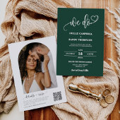 Emerald Green We Do Boho Wedding QR Code Foto Einladung
