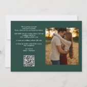 Emerald Green Wedding 2 Foto QR Code Skript Save The Date (Rückseite)