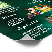  Emerald Green Wedding Bar Menu  Poster (Ecke)