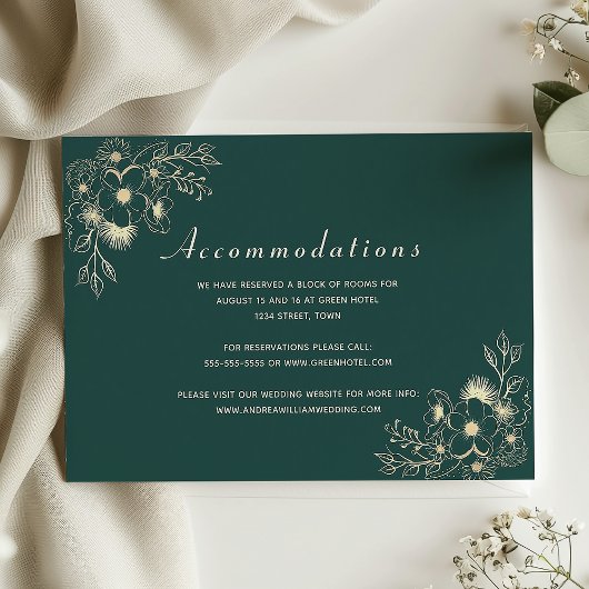 Emerald Green Wedding Card Begleitkarte
