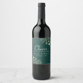 Emerald Green Wedding Cheers Wine Label Weinetikett (Vorderseite)