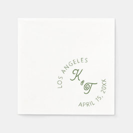 Emerald Green Wedding Cocktail Napkin Serviette