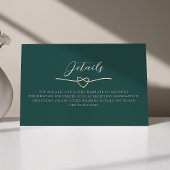 Emerald Green Wedding Details Card Begleitkarte