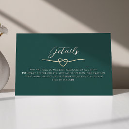 Emerald Green Wedding Details Card Begleitkarte