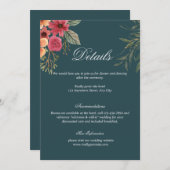 Emerald Green Wedding Details Enclosure Card Einladung (Vorne/Hinten)