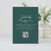 Emerald Green Wedding Details QR Code Begleitkarte (Stehend Vorderseite)