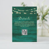 Emerald Green Wedding Details QR Code Begleitkarte (Stehend Vorderseite)